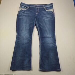 Silver Jeans Co Tuesday Bootcut Jeans Womens 20/33 Dark Wash Embroidered L33